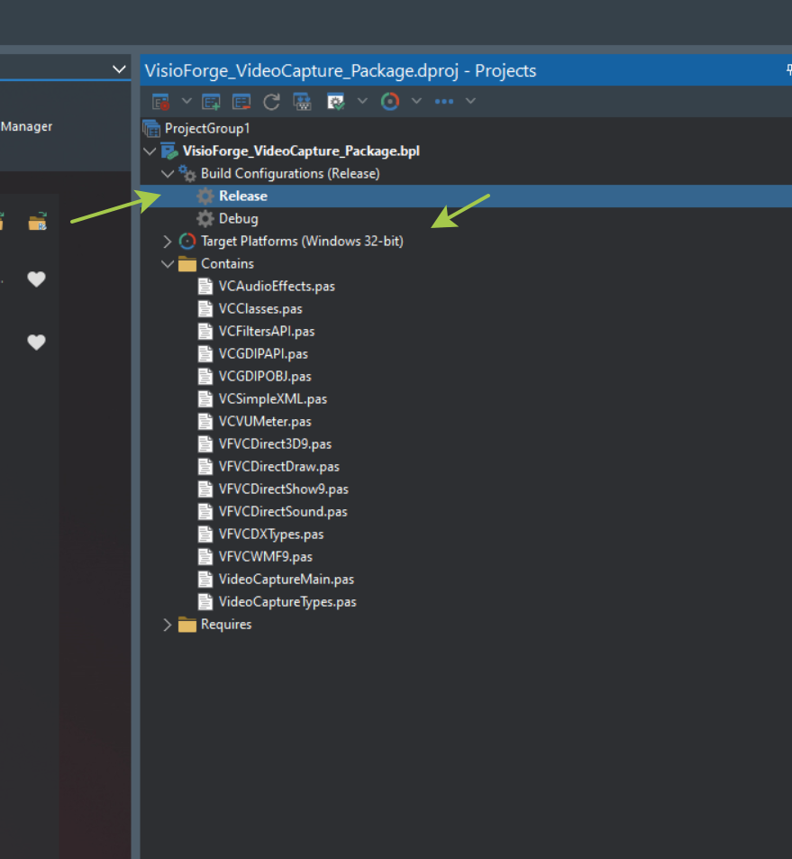 Selecting Release build configuration