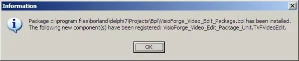Screenshot showing successful installation