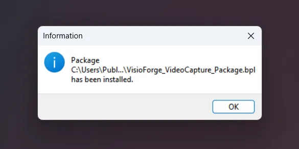 Verification of successful installation