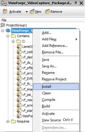 Installing the component package