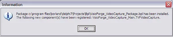 Confirmation of successful installation
