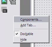 Abriendo el diálogo de Componentes