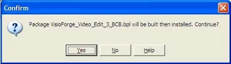 Captura de pantalla mostrando el diálogo de confirmación de instalación