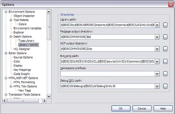 Screenshot showing Delphi 2005 IDE
