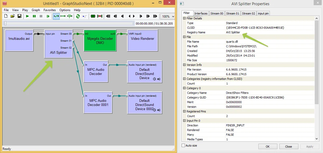 Grafo de filtros para AVI