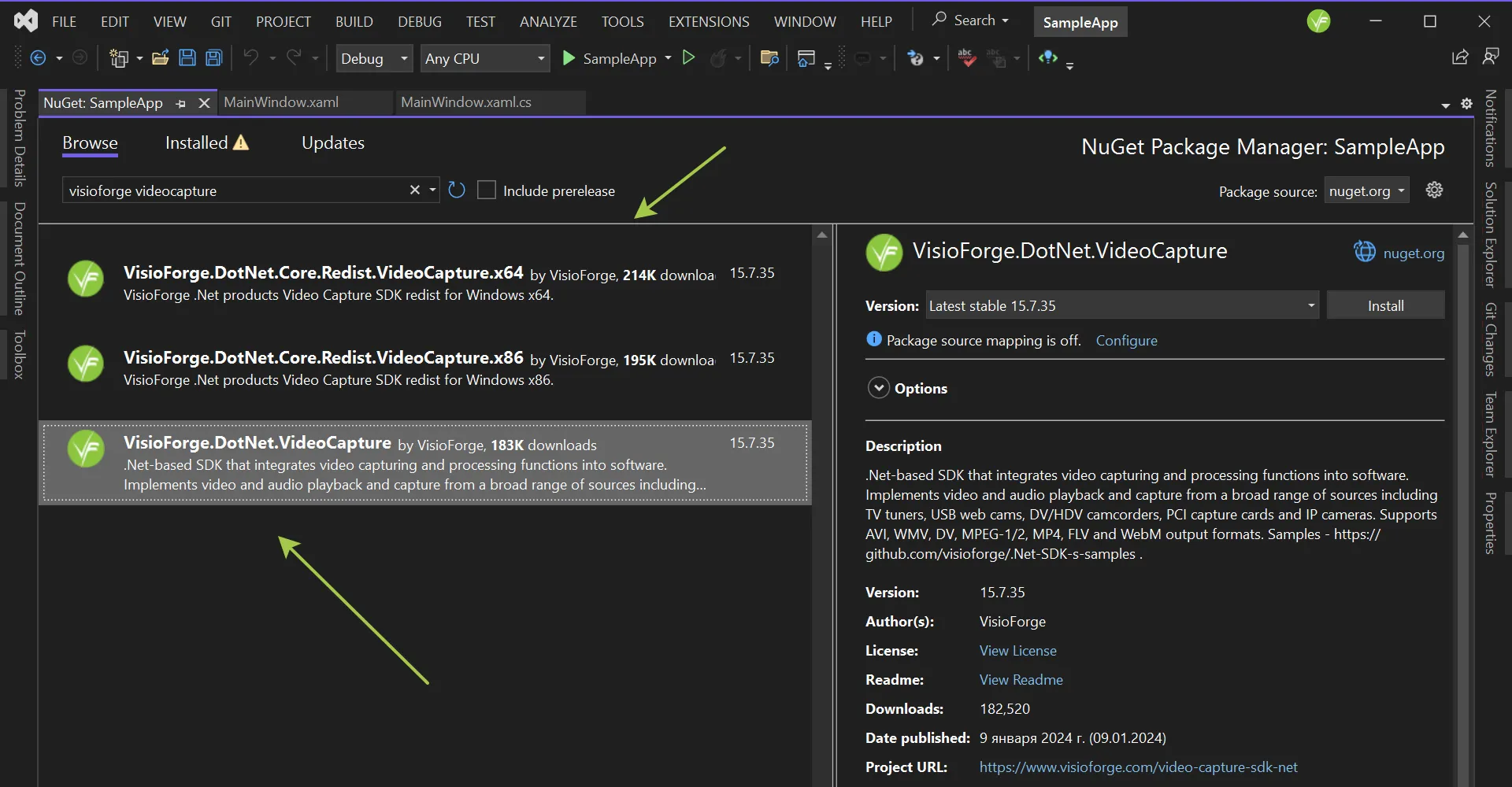 Installing the main SDK package