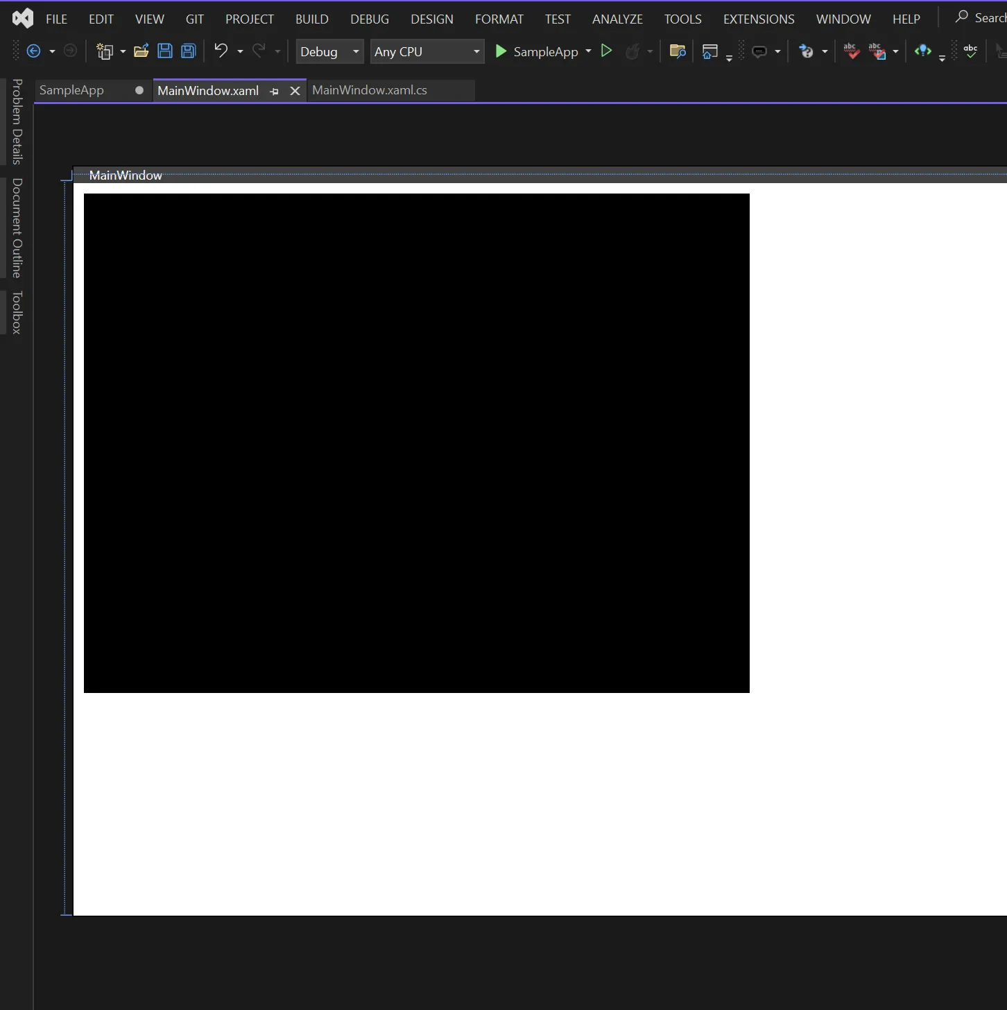 VideoView control in the application window