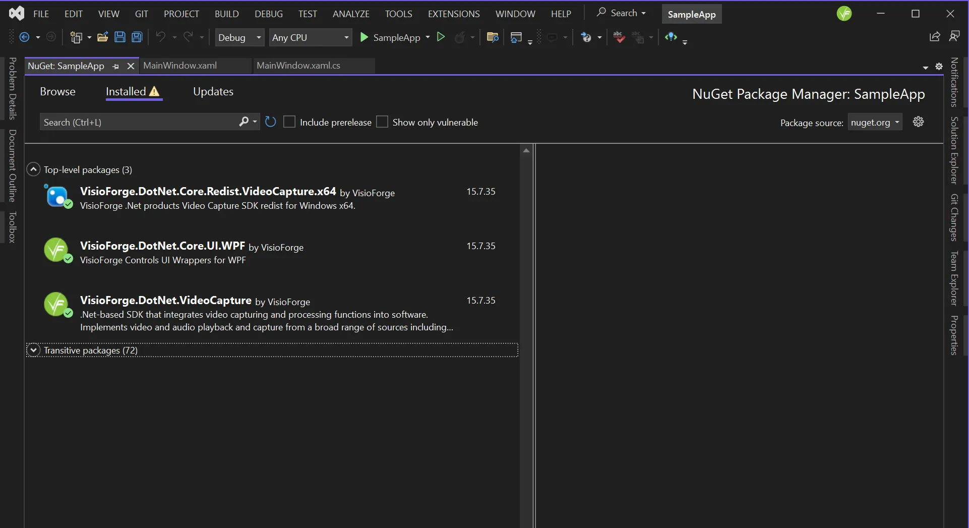 Installing redistribution packages