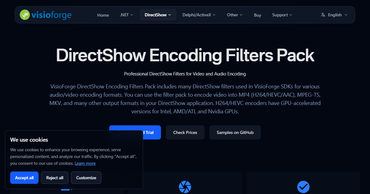 Encoding Filters Pack MP4 and other formats VisioForge