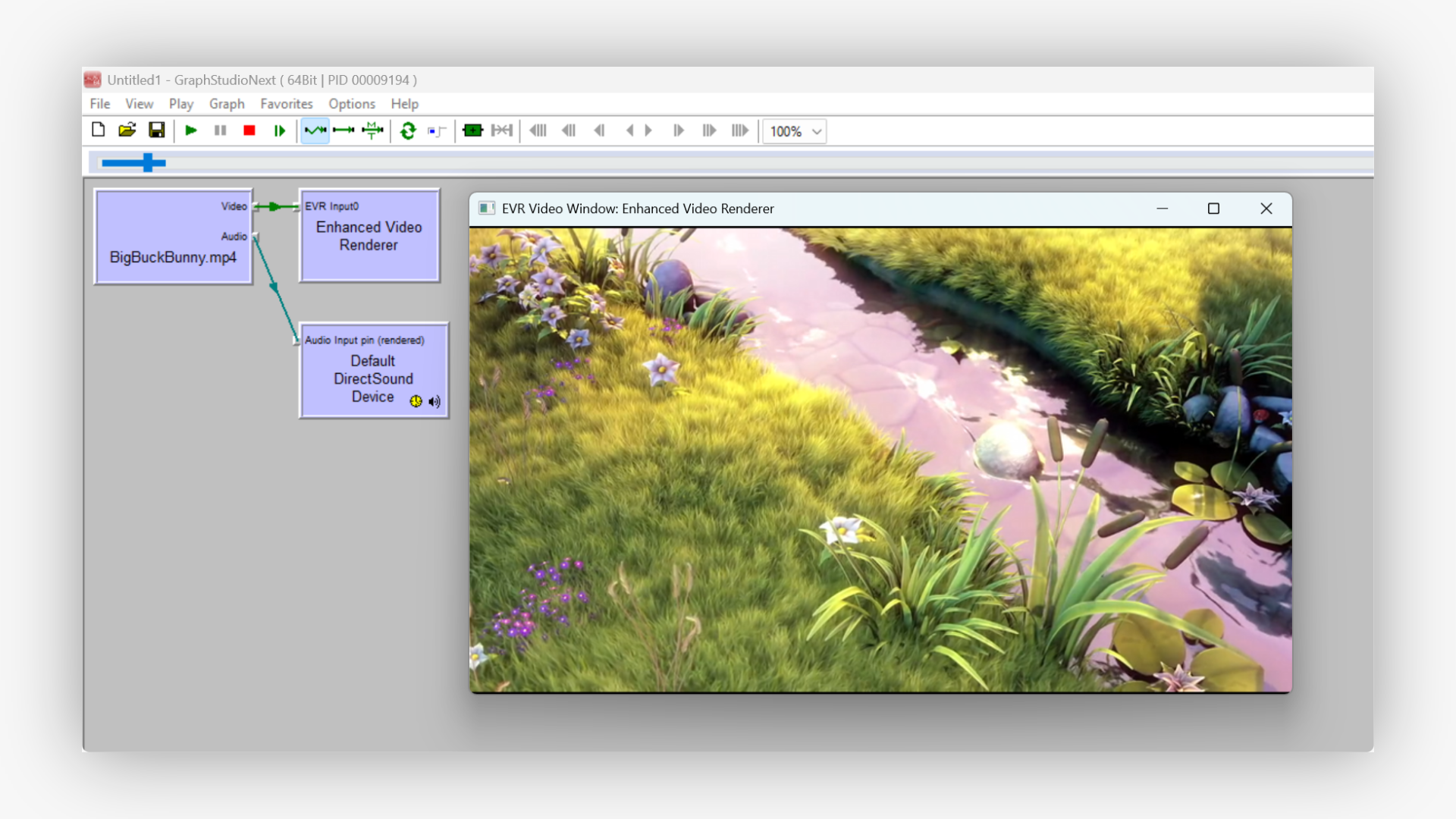 VLC DirectShow source in GraphStudio